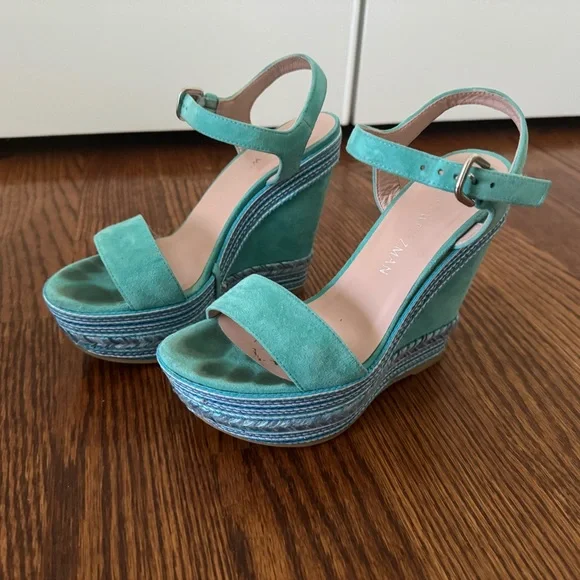 Stuart Weitzman wedge sandals - size 5.5 - Picture 3 of 9